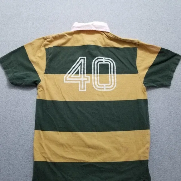 American Eagle Polo Shirt Mens Small Green‎ Short Sleeve Striped Cotton - Picture 12 of 13